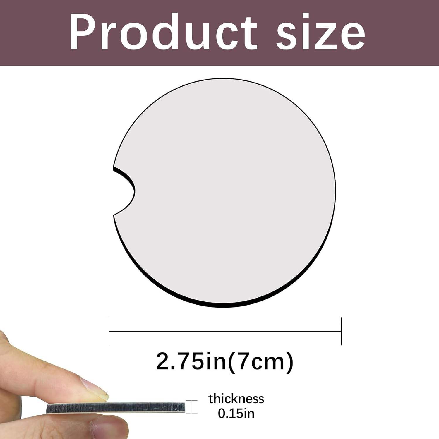 64pcs Sublimation Car Coasters Blanks with Cork Back 2.75 inch Free Shipping USA Warehouse - Guangzh